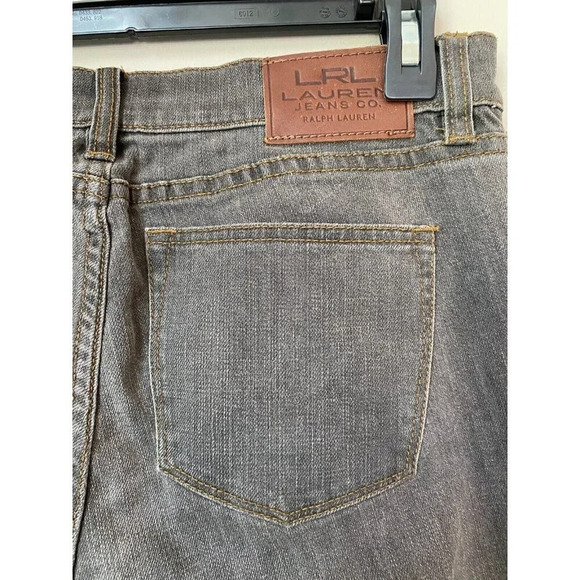Lauren Ralph Lauren Womens Sz 4 Modern Straight Low Rise Cuffed Denim Gray Jeans - Picture 14 of 16